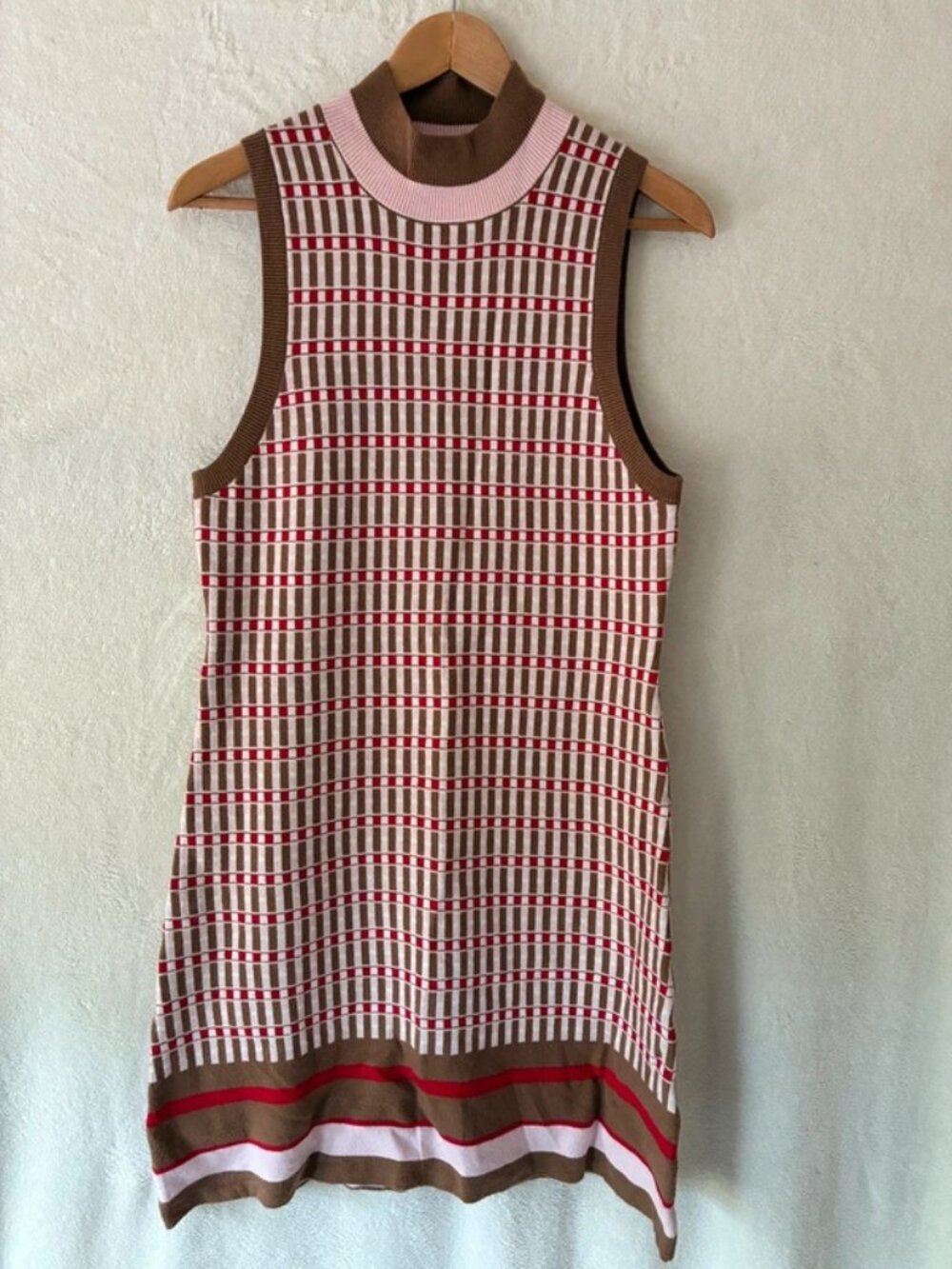 NWT Anthropologie Maeve Geometric Print Sweater Dress Medium Cozy